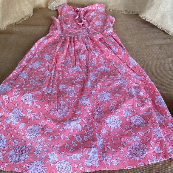 JCREW Factory Tie Neck Vivid Coral & white Floral MIDI Dress With Pockets - Picture 12 of 14